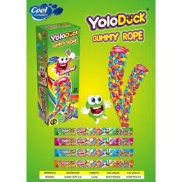 YOLO DUCK GUMMY ROPE RAINBOW - 24 U