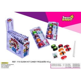 CANDY KIT SUSHI PEQUEÑO 43G 12 UDS (CAJA MORADA)