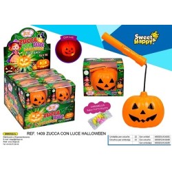CALABAZA ZUCCA CON LUZ HALLOWEEN 12 UDS