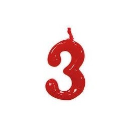 VELA ROJA NUMERO 3   Ref. 345174