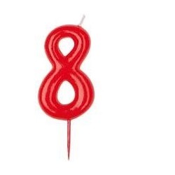 VELA ROJA NUMERO 8   Ref. 345179