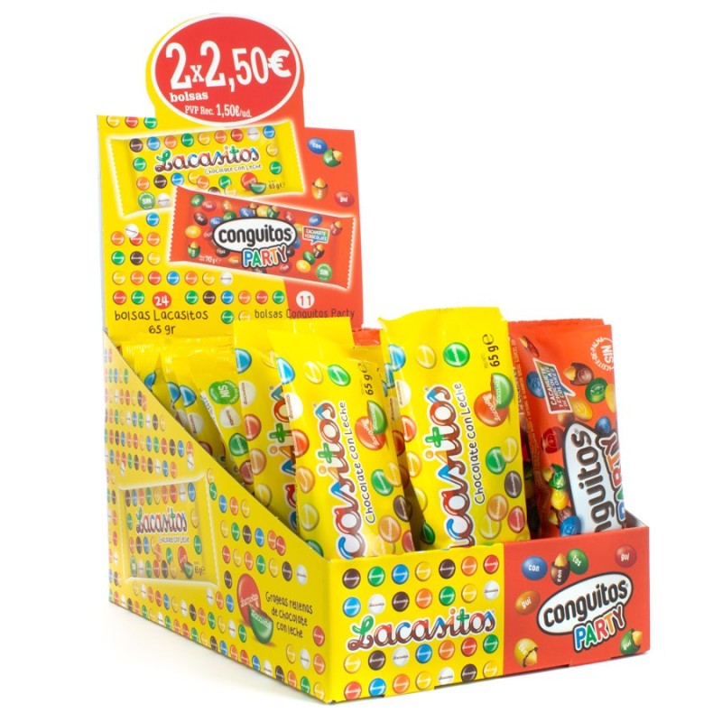 LOTE LACASITOS+CONGUITOS PARTY 30+5REGALO PVP 2X2,50€