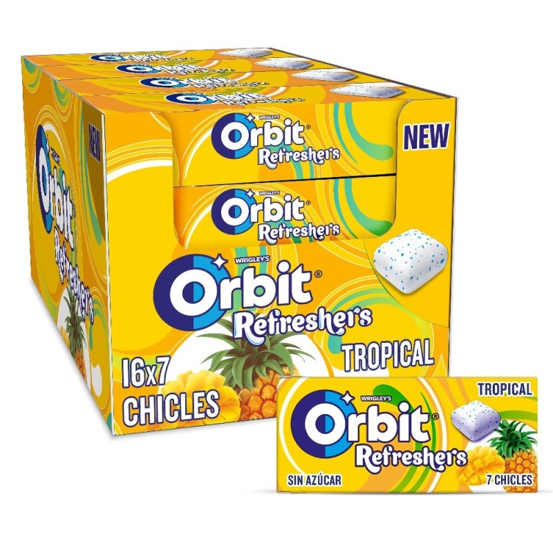 ORBIT CUBO REFRESHERS TROPICAL 1.00 - 16 U