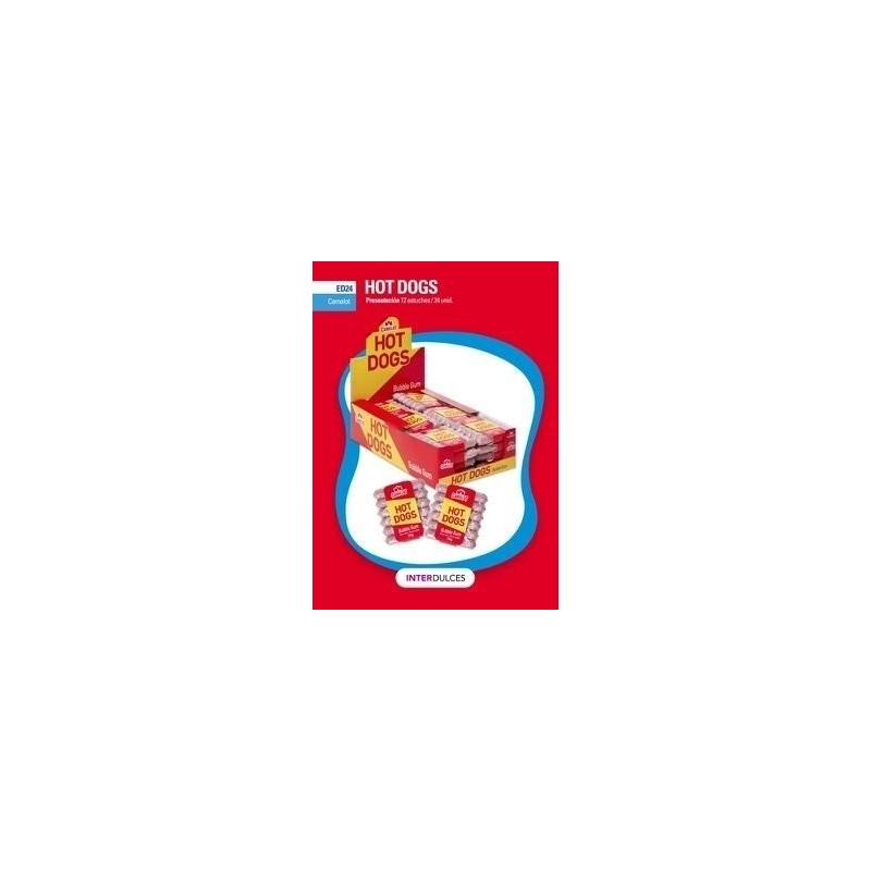 HOT DOGS CHICLE  - 24 U