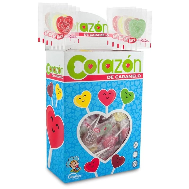 PIRULETA MINI CORAZON SURTIDO CERDAN - 200 U