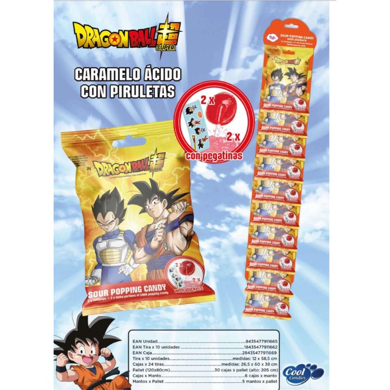 EXPOSITOR PIRULETA Y TATUAJE DRAGON BALL - 10 U