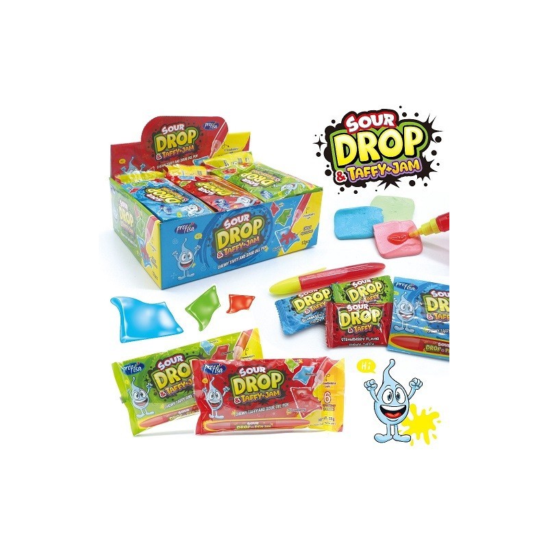 SOUR DROP TAFFY+JAM PROFISA - 12 U