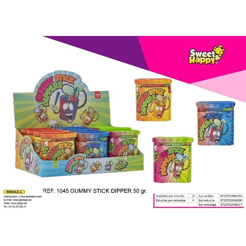 GUMMY STICK DIPPERS - 12 U