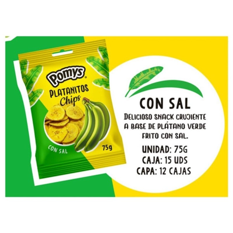 POMYS PLATANITOS CHIPS SALADO 1,20 € 15 UDS