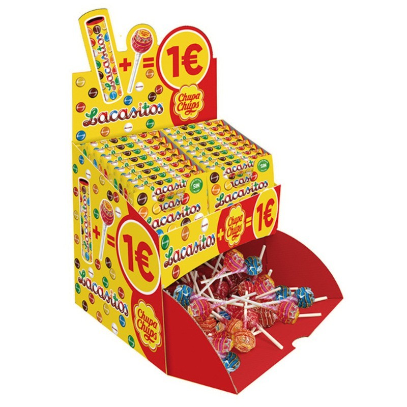 LOTE LACASITOS TUBO + CHUPACHUPS 2X1€ 48 UDS