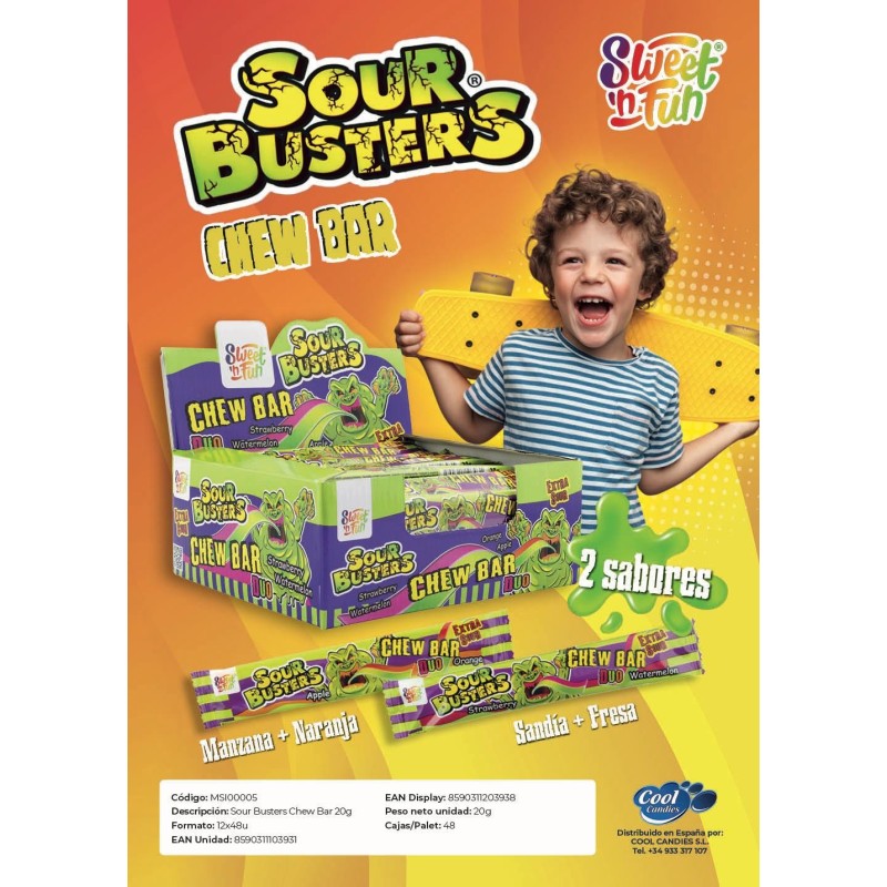 SOUR BUSTERSCHAW BAR 48 UDS 0,20 €