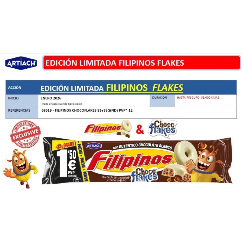 FILIPINO CHOCOFLAKES 118 GRS ARTIACH PVP 1.50 - 12 U