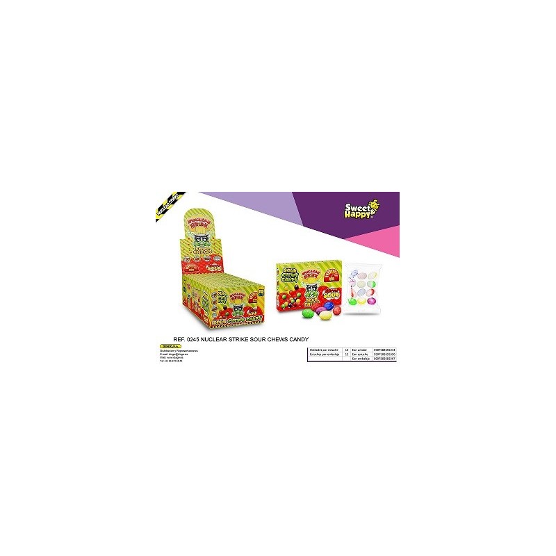 NUCLEAR STRIKE SOUR CHEWS 1 € 12 UDS