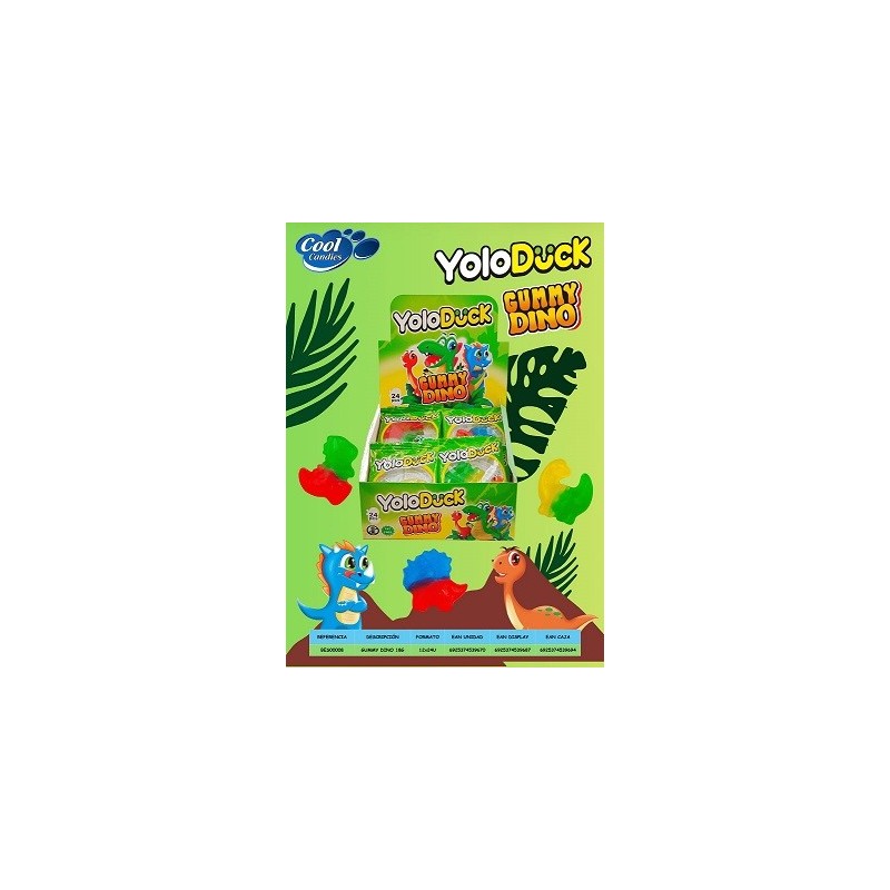 YOLO DUCK GUMMY DINO 0,35 € 24 UDS