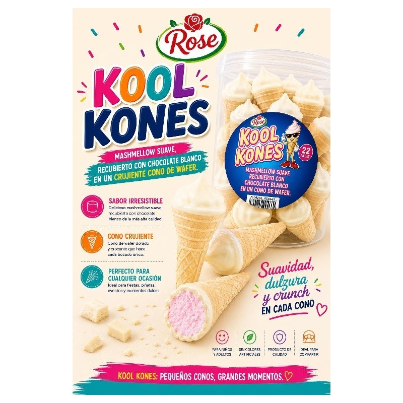 KOOL KONES CHOCOLATE BLANCO 0.50 - 22 U (CUCURUCHO HELADO)