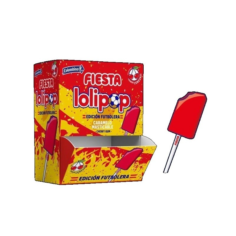 LOLIPOP CEREZA FUTBOLERA FIESTA 0.35 - 100 U