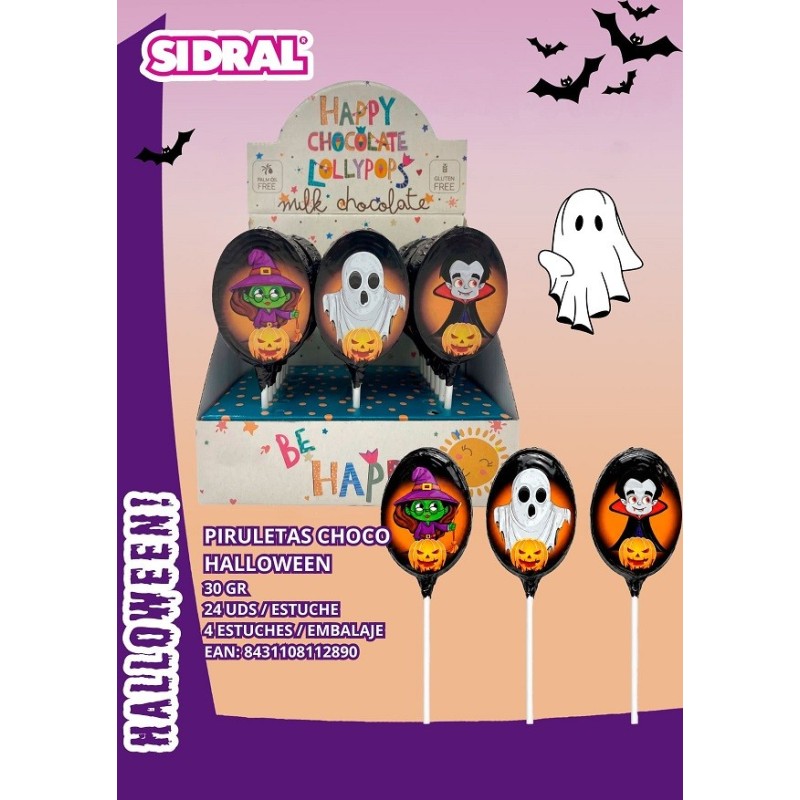 PIRULETA CHOCOLATE HALLOWEEN - 24 U