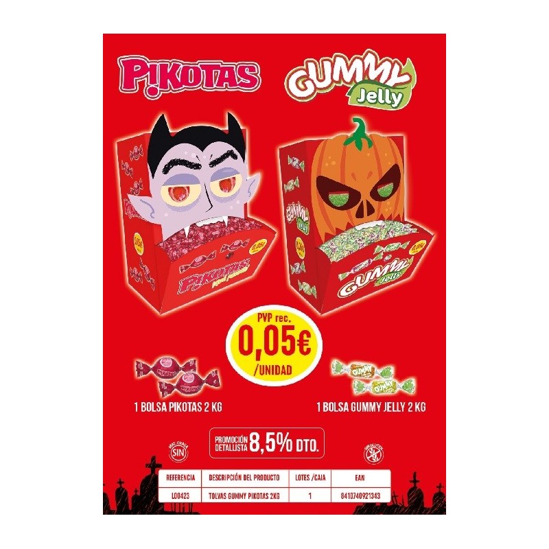 LOTE TOLVA GUMMY JELLY Y PIKOTAS