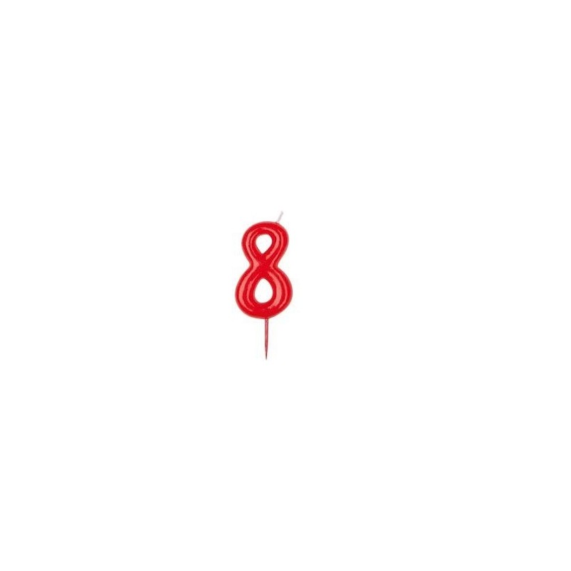 VELA ROJA NUMERO 8   Ref. 345179