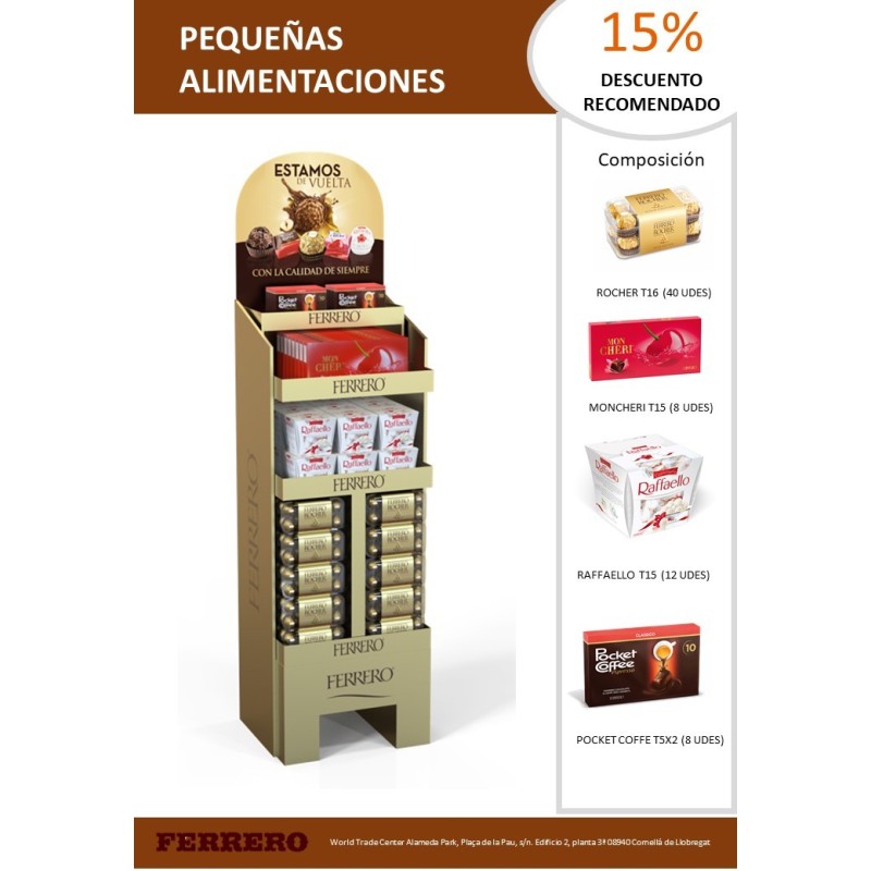 EXPOSITOR ROCHER ALIMENTACION 68 UDS 15 % DTO INCLUIDO