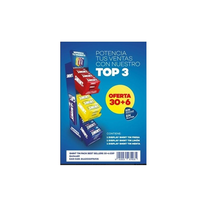 EXPOSITOR SMINT LATA BEST SELLERS 30 + 6 S/C
