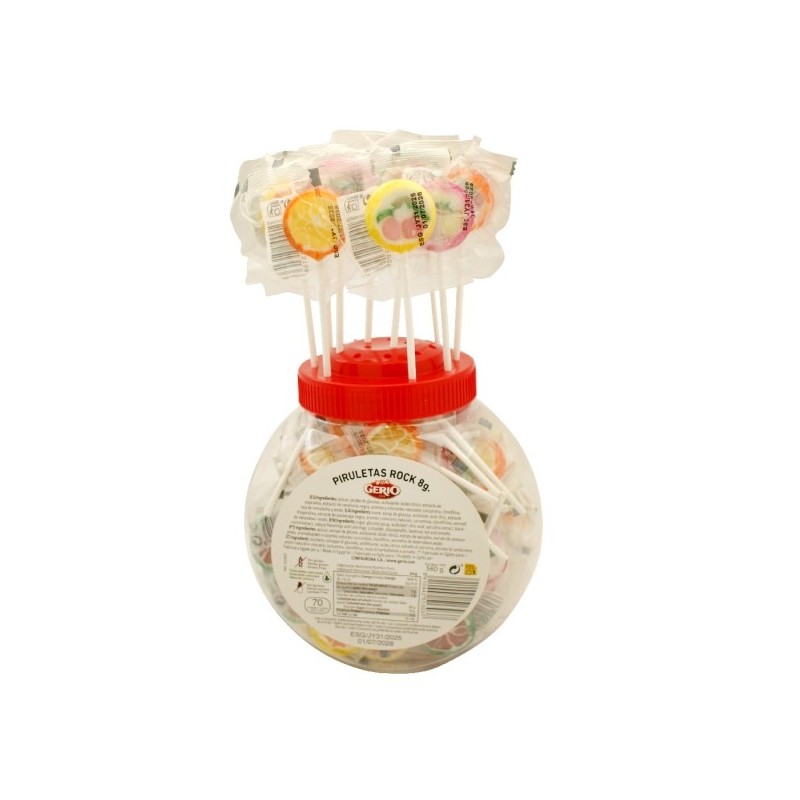 PIRULETA ROCK FRUTAS GERIO - 50 U
