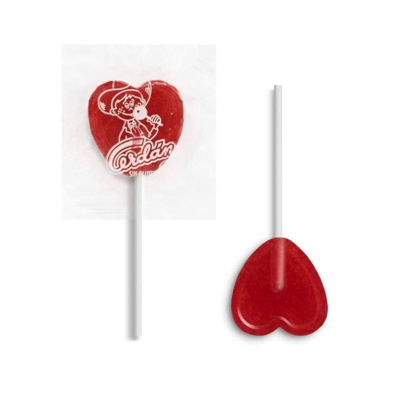 PIRULETA MINI CORAZON FRESA CERDAN - 200 U
