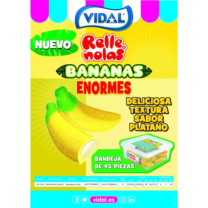 BANANAS RELLENAS VIDAL  45 U